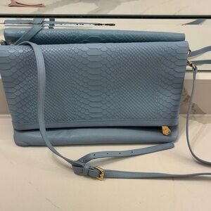 GiGi New York Light Blue Textured Crossbody Bag